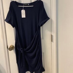 Navy Blue Wrap Dress